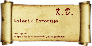 Kolarik Dorottya névjegykártya